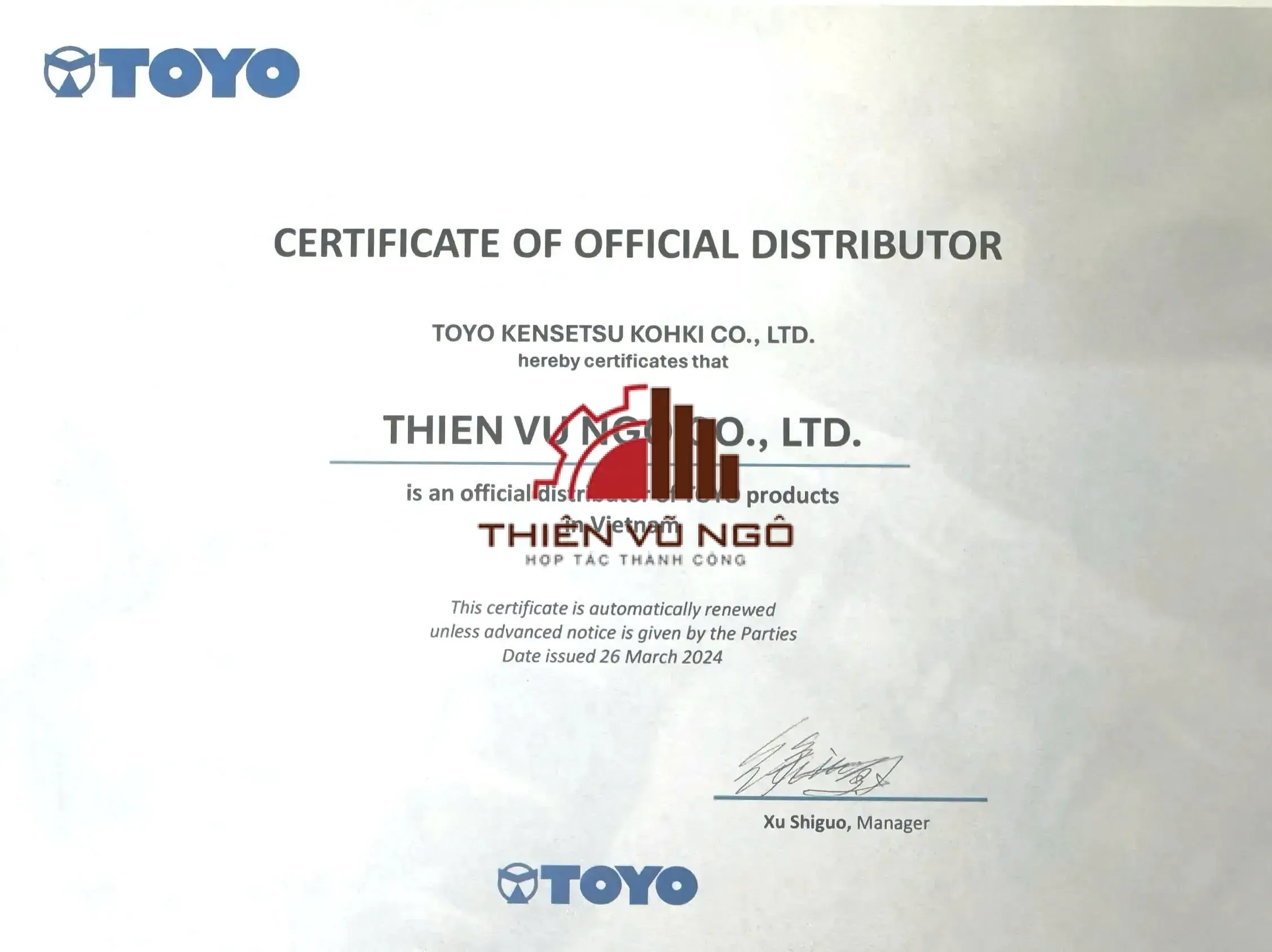 Nh&agrave; ph&acirc;n phối m&aacute;y gia c&ocirc;ng th&eacute;p c&acirc;y TOYO - Thi&ecirc;n Vũ Ng&ocirc;