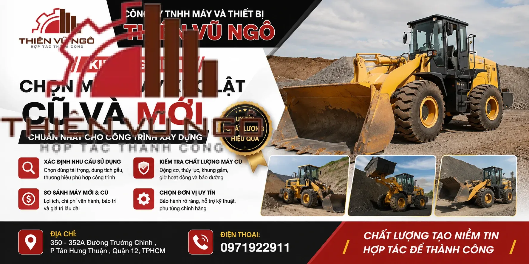 Chọn mua máy xúc lật cũ và mới chuẩn nhất | Thiết Bị Thiên Vũ Ngô