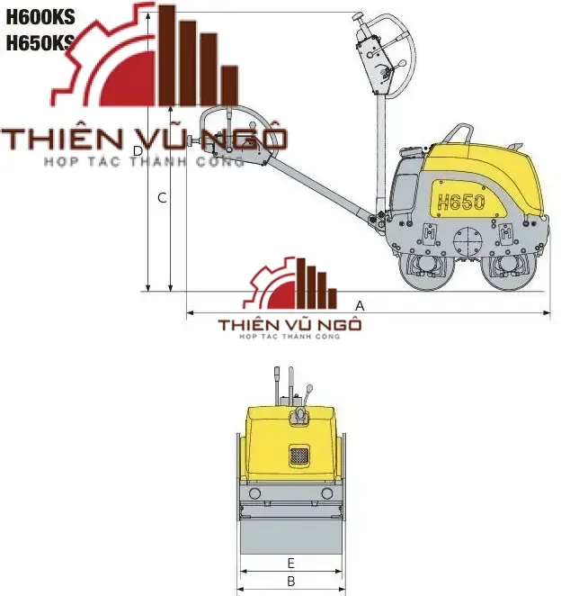 Cho thuê xe lu dắt tay 600kg KANTO H650KS giá tốt